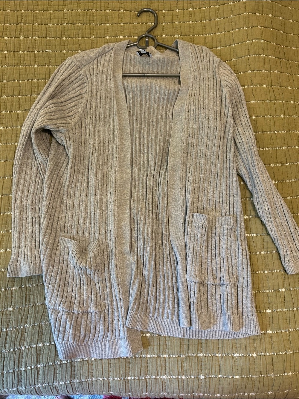 100% Cotton Ribbed Knit Cardigan